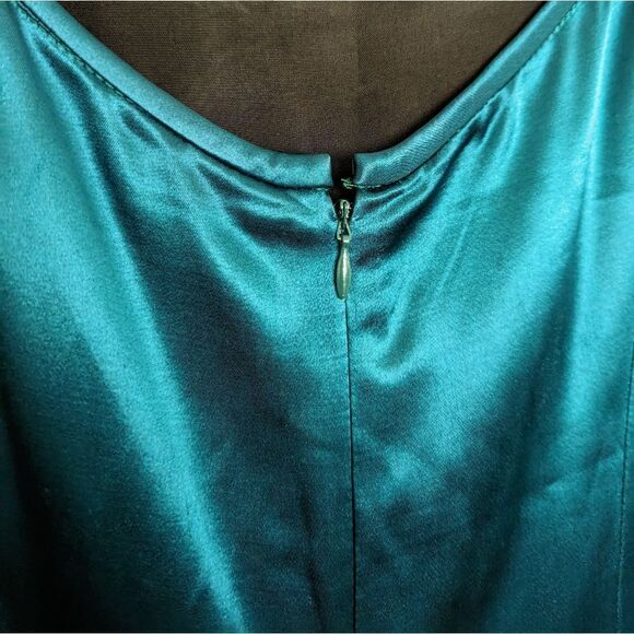 VTG Gunne Sax Jessica McClintock Embroidered Sequin Maxi Dress Green 7 8 - Picture 4 of 7